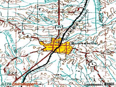 Booneville topographic map