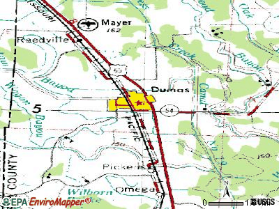 Dumas topographic map