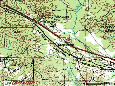 Braxton topographic map