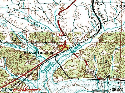 Coffeeville topographic map