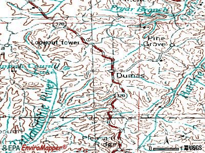 Dumas topographic map