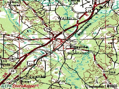 Ellisville topographic map