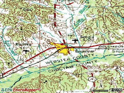 Eupora topographic map