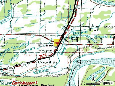 Elaine topographic map