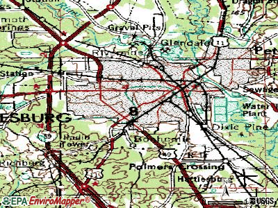 Hattiesburg topographic map
