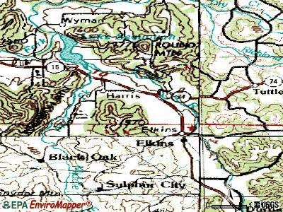 Elkins topographic map