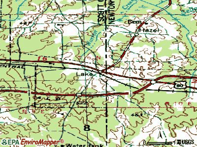 Lake topographic map