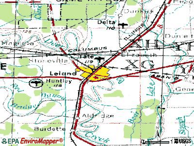 Leland topographic map