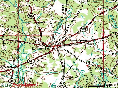 Liberty topographic map
