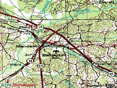 Mendenhall topographic map