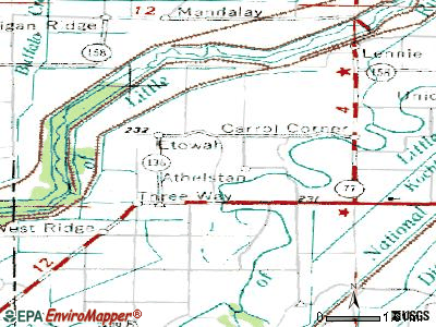 Etowah topographic map