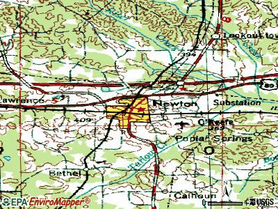 Newton topographic map