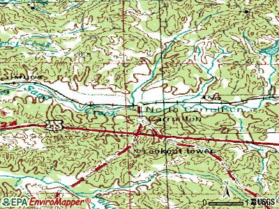 North Carrollton topographic map