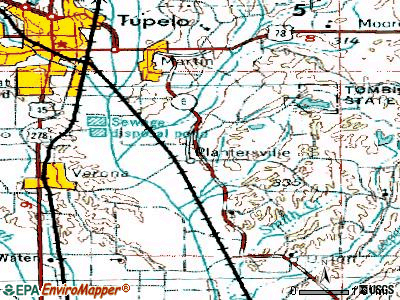 Plantersville topographic map