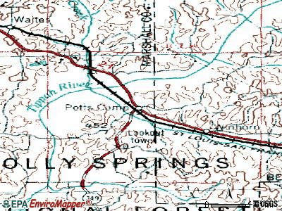 Potts Camp topographic map