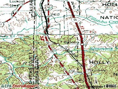 Tillatoba topographic map