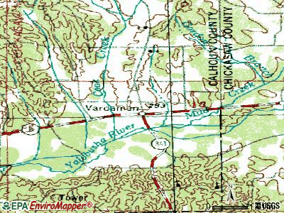 Vardaman topographic map