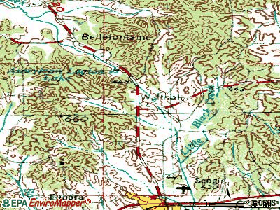 Walthall topographic map