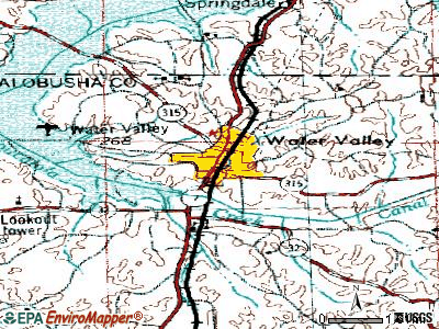 Water Valley topographic map