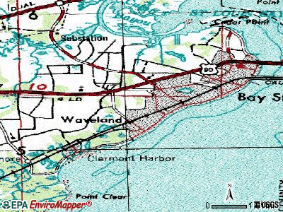 Waveland topographic map