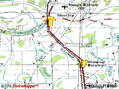 Winstonville topographic map