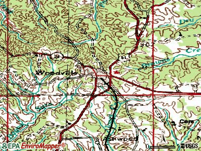 Woodville topographic map
