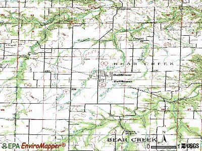 Bellflower topographic map