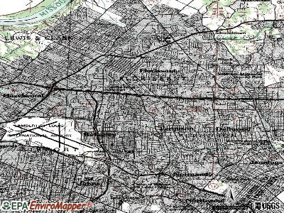 Calverton Park topographic map