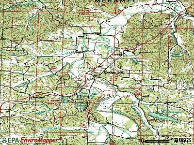 Center topographic map
