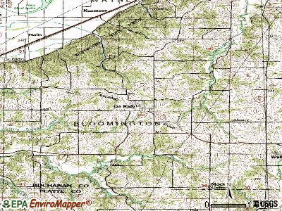 De Kalb topographic map
