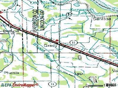 Grady topographic map