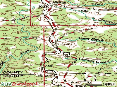 Grannis topographic map