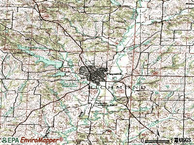 Fayette topographic map
