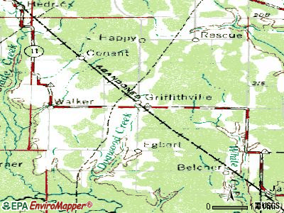 Griffithville topographic map