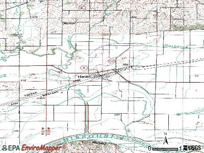 Hardin topographic map