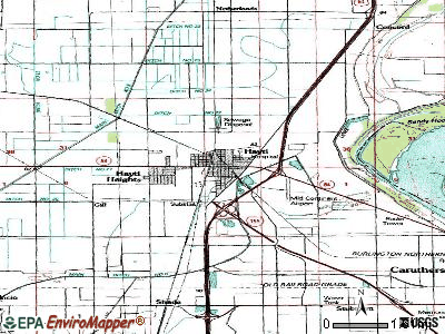 Hayti topographic map