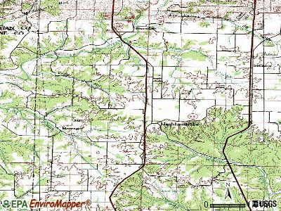 Highlandville topographic map