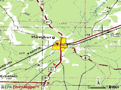 Hamburg topographic map