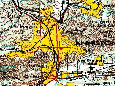 Anniston topographic map