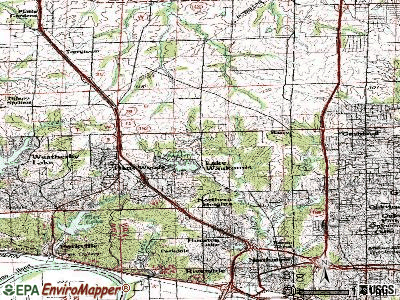 Lake Waukomis topographic map
