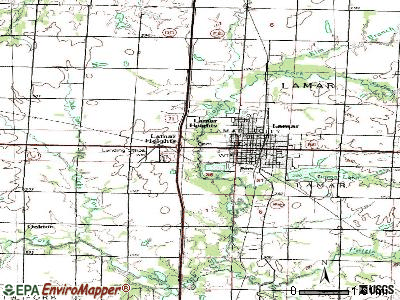 Lamar Heights topographic map