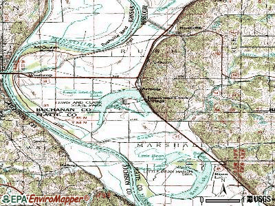 Lewis and Clark Village topographic map