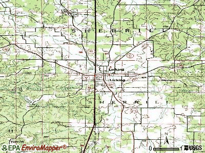 Licking topographic map