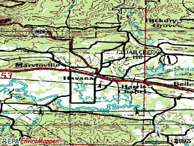 Havana topographic map