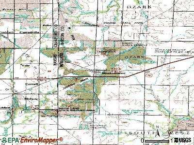 Mindenmines topographic map