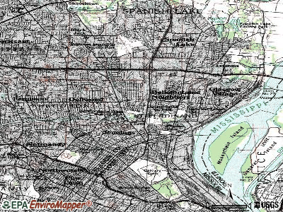 Moline Acres topographic map