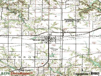 Monroe City topographic map