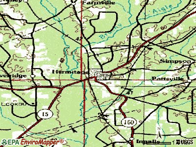 Hermitage topographic map