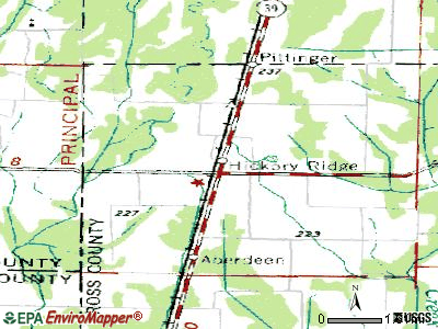 Hickory Ridge topographic map