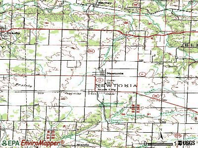 Newtonia topographic map